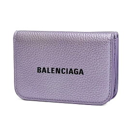 【GW・母の日ギフト直前お買得セール☆全品7％OFFクーポン☆30日迄☆全品新品】BALENCIAGA バレンシアガ 593813 15YN3 5360 キャッシュ 三つ折り財布/ミニ ウォレット パープル系