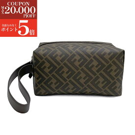 【BLACK FRIDAY SALE☆全品P5倍＆最大2万円スペシャルクーポン15日迄】FENDI フェンディ 7N0150 AFCB F19KW FFキャンバス ポーチ トラベルポーチ 化粧ポーチ クラッチバック