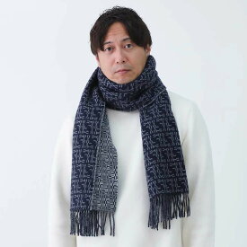 【スーパーサマーセール☆全品P3倍＆最大15000円スペシャルクーポン15日迄】FENDI フェンディ FXS472 ASN1 F0UU1 グレー FF ラビリンス ウール マフラー リバーシブル