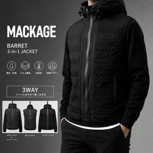 �y�y�V�X�[�p�[SALE!!�S�iP5�{��Max1���~OFF!9/15���zMACKAGE �}�b�J�[�W�� �_�E���W���P�b�g BARRET �L���e�B���O 3-in-1 ���� 3WAY �x�X�g �j�b�g�W���P�b�g �t�[�f�B�[ �y�� ���@�\ �A�E�^�[ �j���p �a