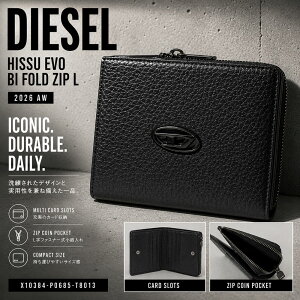 �y�y�V�X�[�p�[SALE!!�S�iP5�{��Max1���~OFF!9/15���zDIESEL �f�B�[�[�� X10384 P0685 T8013 Hissu Evo Bi Fold Zip L ��܂���z