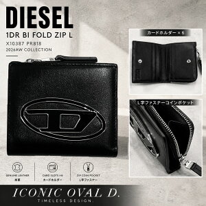 �y�y�V�X�[�p�[SALE!!�S�iP5�{��Max1���~OFF!9/15���zDIESEL �f�B�[�[�� ���z 1DR BI FOLD ZIP L X10387 PR818 ��܂���z ���U�[ �I�[�o��D�v���[�g L���t�@�X�i�[ �R�C���P�[�X�t�� �u���b�N �����Y ���f