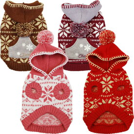 Air Balloon ノルディックぼんぼんパーカー セーター SS LL ブラウン・レッド・ピンク 超小型犬〜小型犬用 犬服 ニット XS XL 2L