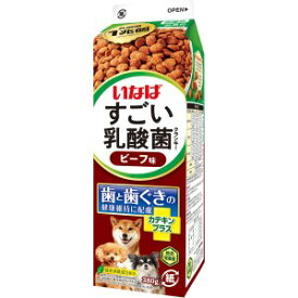 【アウトレット!!】 国産品 いなば すごい乳酸菌 クランキー ビーフ味 380g 無着色 犬用 ドッグフード/総合栄養食 ドライフード 【訳あり※賞味期限：2025年11月末まで】