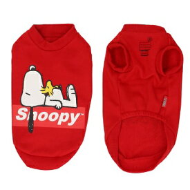 スリーアローズ PEANUTS スヌーピー おやすみクルー トレーナー レッド 1号・2号・3号・3号ロング・4号・5号 (XS・S・M・MD-M・L・XL) 超小型犬～小型犬用 犬服 SNOOPY LL 2L