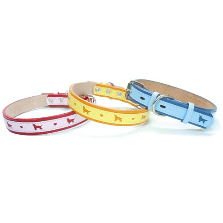 楽天市場 アウトレット マイスター レザー カラー 30mm レッド イエロー 首囲 47 57cm 大型犬 犬用 カラー ドッグシルエット 平首輪 訳あり ペットの雑貨屋さん Spring