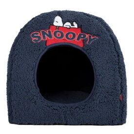 スリーアローズ スヌーピー ドームベッド S ネイビー 犬猫用 ソファー マット ペットベッド