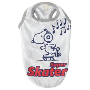 スリーアローズ PEANUTS スヌーピー スケーター メッシュタンクトップ 3号 (M) ホワイト 超小型犬〜小型犬用 犬服 ピーナッツ SNOOPY