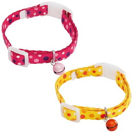 ペティオ Anycatカラー ドット ピンク・イエロー 猫用 首輪 【クリックポスト対応】