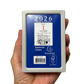 【送料無料1個2個3個】フランス 日めくりカレンダー 2026 おしゃれ かわいい コミック フランス直輸入 カレンダー 卓上 フランス語 エグザコンタ社 パリ パリ雑貨 フランス雑貨 人気 コミカルアート イラスト 手のひらサイズ 小さい コンパクト 雑貨 ギフト インテリア