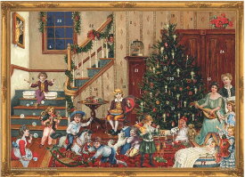 【送料無料】ドイツ アドベントカレンダー L 大判サイズ ヴィクトリア朝 クリスマスの夜 クリスマスツリー クリスマス 子ども 家族 クラシック 絵画