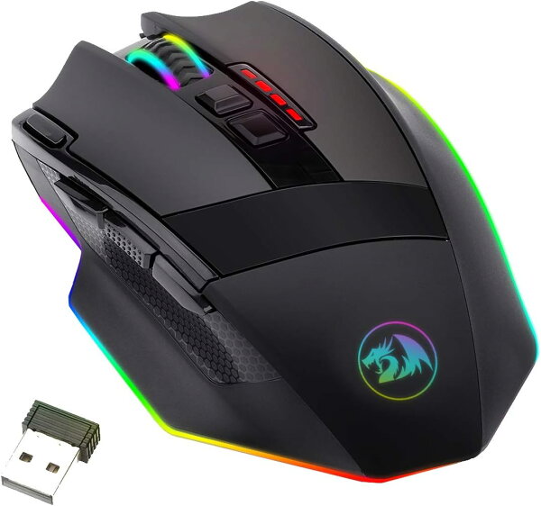 【月初限定｜3,000円以上で350円OFFクーポン】ゲーミングマウス 無線　2.4GワイヤレスとUSB有線両対応　RGB LEDバックライト　9つのプログラム可能なボタン　マクロレコーディング サイドボタン付き　ラピッドファイアボタン 16000 DPI調整可能 PCゲーマー専用