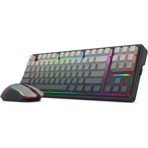 Redragon ���C�����X �Q�[�~���O�L�[�{�[�h �}�E�X�Z�b�g 75% �⎲ ���J�j�J�� �K�X�P�b�g �z�b�g�X���b�v 3���[�h�ڑ��iBT/2.4G/�L���j 12400DPI RGB �[�d�� �p��z�� �e���L�[���X PBT�L�[�L���b�v Wi