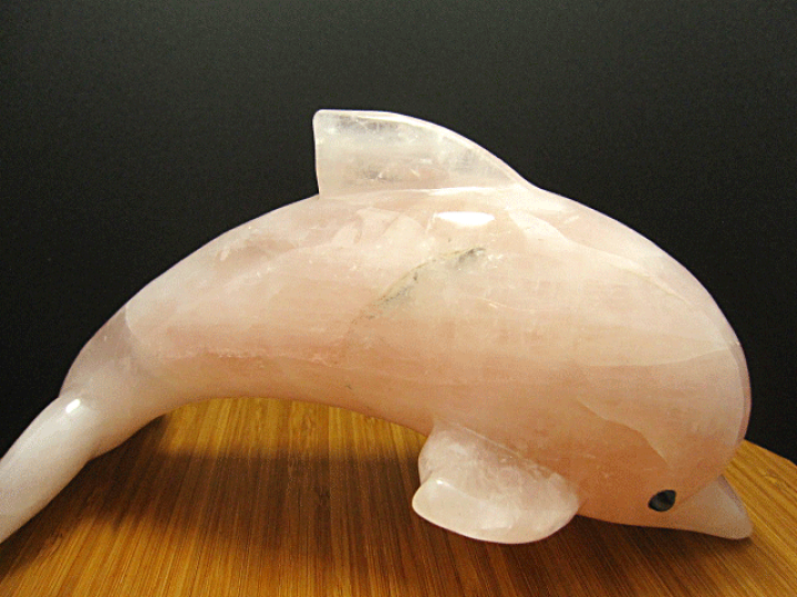 楽天市場】【天然石彫刻】ローズクオーツ イルカ イルカの彫刻 天然石