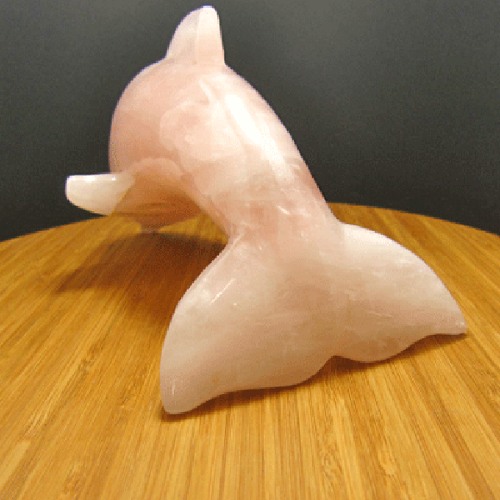 楽天市場】【天然石彫刻】ローズクオーツ イルカ イルカの彫刻 天然石