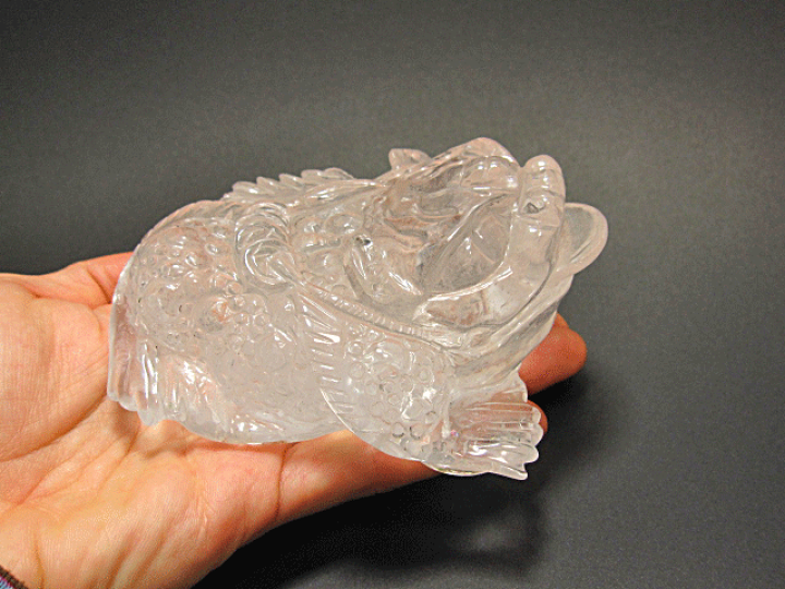 楽天市場】【天然石彫刻】水晶 三脚カエル 三脚蟾蜍（さんきゃく