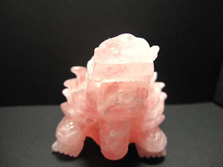 カービング】高品質マダガスカル産ローズクォーツ「願い龍」-6