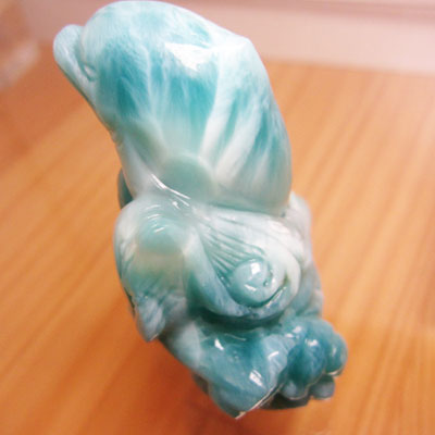 楽天市場】【天然石彫刻】ラリマー イルカの彫刻（イルカの親子 