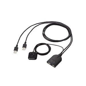 �G���R��(ELECOM) KVM�X�C�b�` �L�[�{�[�h�E�}�E�X�p �茳�X�C�b�`�t �u���b�N KM-A22BBK
