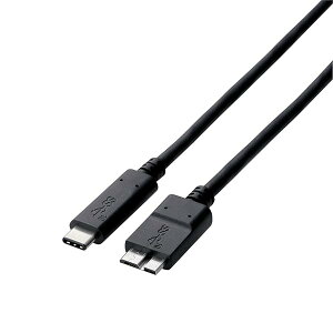 �G���R�� USB�P�[�u�� Type C (USB C to Micro B) 0.5m USB3.1�F�ؕi 3A�o�� �ő�10Gbps �u���b�N USB3-CMB05NBK