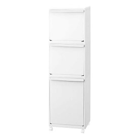 天馬(Tenma) 多段分別ごみ箱 ホワイトラッシュ ポリプロピレン 幅35×奥行27×高さ116cm 55L(15L×2段