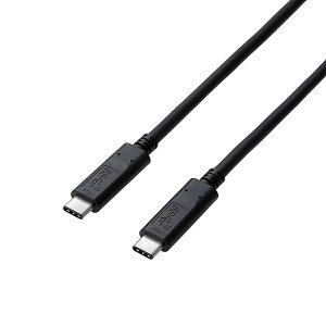 �G���R�� USB-C�P�[�u�� C-C 1m USB3.1Gen2 �F�ؕi USB Power Delivery�Ή� 3A�o�� �u���b�N USB3-CCP10NBK
