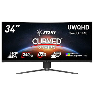 MSI �Q�[�~���O���j�^�[ MPG 346CQRF X24 34�C���`/UWQHD/RAPID VA�p�l��/240Hz/0.5ms(GTG�A�ŏ��l)/USB Type-C