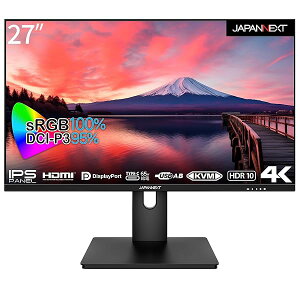 JAPANNEXT 27�C���` ���j�^�[ 4K UHD 3840x2160�𑜓x IPS �f�B�X�v���C (KVM/HDMI/USB-C ���d (65W) / DisplayPor