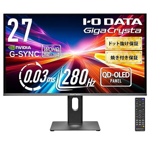 IODATA �Q�[�~���O���j�^�[ 27�C���` GigaCrysta QD-OLED �L�@EL WQHD 280Hz 0.03ms �������x HDR �Ή� NVIDIA G
