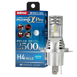 �X�t�B�A���C�g �o�C�N RIZING�� Pro H4 Hi/Lo LED �w�b�h���C�g 6000K �z���C�g 12V 2500lm �Ԍ��Ή� ���{�� �t�@�����X �|���t�� �o���u �ϐk20G ��� ���C�W���O�A���t�@ SPHERELIGHT SLRPBH4060