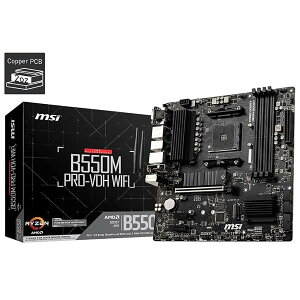 MSI�}�U�[�{�[�h B550M PRO-VDH WIFI Ryzen 5000�V���[�Y (AM4)�Ή�mATX M.2�q�[�g�V���N Wi-Fi [AMD B550 ����] MB5033