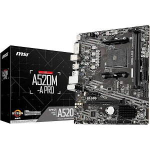 MSI �}�U�[�{�[�hA520M-A PRO �yRyzen 5000�V���[�Y (AM4)�Ή��z�y���S�Ҍ����A����R�X�p�l�C���f���z Micro ATX [AMD A520����] MB5136