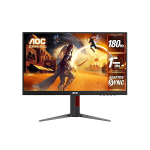AOC �Q�[�~���O���j�^�[ 23.8�C���`, 1920×1080@180Hz, 0.5ms, HDMI2.0 x 1/ DP1.4x1, ���~(��������)/�`���g/�X�C�[�x��/�s�{�b�g(�c��]), G-Sync Compatible�Ή�, Adaptive Sync, HDR10, �t���b�J�[�t���[, 3�N 24G4 24G4/11