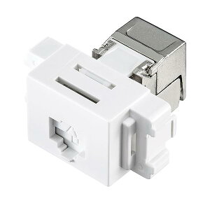 �T�����T�v���C �L�[�X�g���W���b�N CAT6A RJ-45�V�[���h�W���b�N JIS�Ή��t�F�C�X�v���[�g�Ή� �z���C�g LA-FP-MJ7