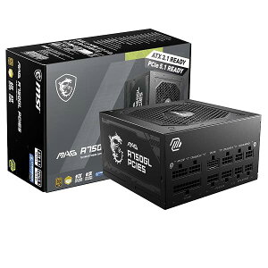 MSI MAG A750GL PCIE5 PC�d�����j�b�g 750W ATX3.1/PCIe 5.1�Ή� 80PLUS GOLD�F�� �t�����W�����[ 7�N PS1326