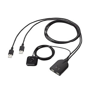 �G���R��(ELECOM) KVM�X�C�b�` �L�[�{�[�h�E�}�E�X�p �茳�X�C�b�`�t �u���b�N KM-A22BBK