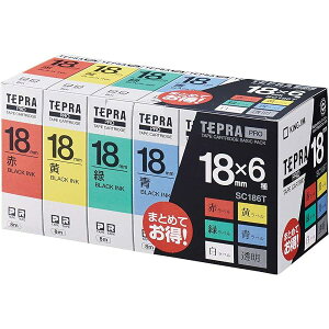 �L���O�W�� �y�����z �e�v��PRO�e�[�v�J�[�g���b�W �x�[�V�b�N�p�b�N 18mm 6��(�ԁE���E�΁E�E���E����/������) ����8m SC186T