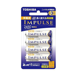 TOSHIBA(����) �j�b�P�����f�d�r �[�d��IMPULSE ���e�ʃ^�C�v �����{���� �P3�`�[�d�r 4�{ (min.2450mAh) TNH-3AH 4P