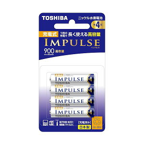 TOSHIBA(����) �j�b�P�����f�d�r �[�d��IMPULSE ���e�ʃ^�C�v �����{���� �P4�`�[�d�r 4�{ (min.900mAh) TNH-4AH 4P