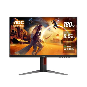 AOC �Q�[�~���O���j�^�[ 27�C���`, QHD/2560x1440@180Hz, �������x0.5ms(MPRT), Fast IPS, HDMI2.0 x 1/ DP1.4x1, ��������, ���c��], �t���b�J�[�t���[, G-Sync Compatible, HDR10�Ή�, 3�N Q27G4F/11