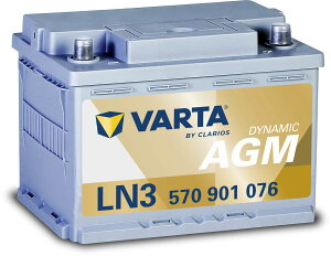 VARTA(�o���^) Dynamic AGM LN3 AGM (570 901 076) �A���ԁE���Y�ԗp�o�b�e���[ �A�C�h�����O�X�g�b�v��/�W���� �i���B�� �����̗p�u�����h�j �i�����j�h�C�c�ԓK��