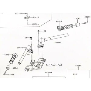 �j���W��250R(EX250K)�@�o�[�G���h(�O���b�v�G���h)���{���g�@1�䕪�@�}��(13042��92009��)�@13042-0032�@92009-1257 1011K-13042-0032X2-92009-1257X2