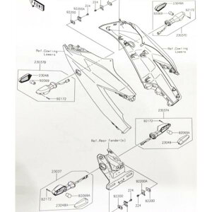 �j���W��250SL(BX250A)�@�����E�C���J�[�E�@(���A�E�C���J�[�E)�@�}��(23037A��)�@23037-0301 1268K-23037-0301