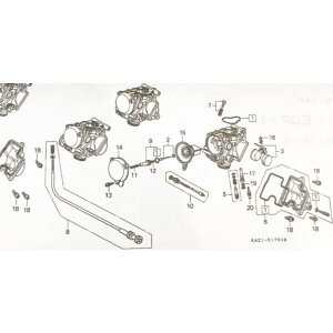 CBR250RR(MC22) �L���u���^�[�K�X�P�b�g�Z�b�g�@1�䕪�@�}��(1��)�@16010-MY9-000 (16010-KAZ-000���i�ԓ���) 1328K-16010-MY9-000X4