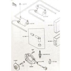 ゼファー750(ZR750C) プラグキャップ 1台分 図中(21160番) 21160-1085 604K21160-1085X4