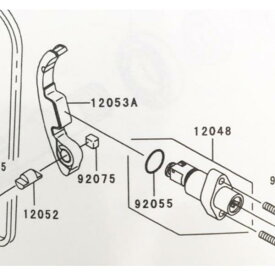 ゼファー750RS(ZR750C)　車体番号ZR750C-315001～　カムチェーンテンショナー　図中(12048番)　12048-1159 633K12048-1159