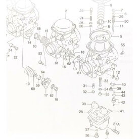 GSX1100Sカタナ(GU76A)　ニードルバルブ(フロートバルブ)＆Oリング＆フィルター　1台分　図中(42番＆43番＆44番)　13370-44500　13374-35C00　13376-19F00 736K13370-44500X4-13374-35C00X4-13376-19F00X4