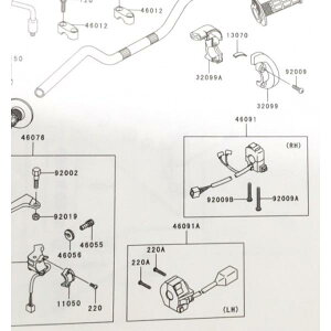 �X�[�p�[�V�F���p(KL250G)�@�n���h���X�C�b�`�E�@�}��(46091��)�@46091-1678 819K-46091-1678