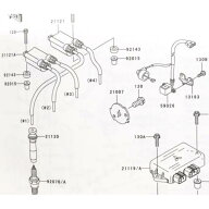 バリオス2(ZR250B)　プラグキャップ　1台分　図中(21130番)　21130-1063　4個 838K-21130-1063X4