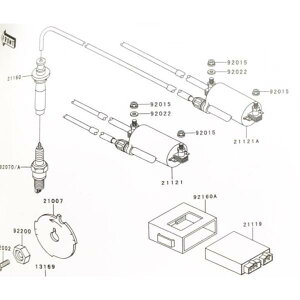 GPZ900R(ZX900A) �S�N���@�C�O�j�b�V�����R�C���@1�䕪�@ �}��(21121��&21121A��) 21121-1110�@21121-1111�@�e1�@ 87K211211110X1-211211111X1